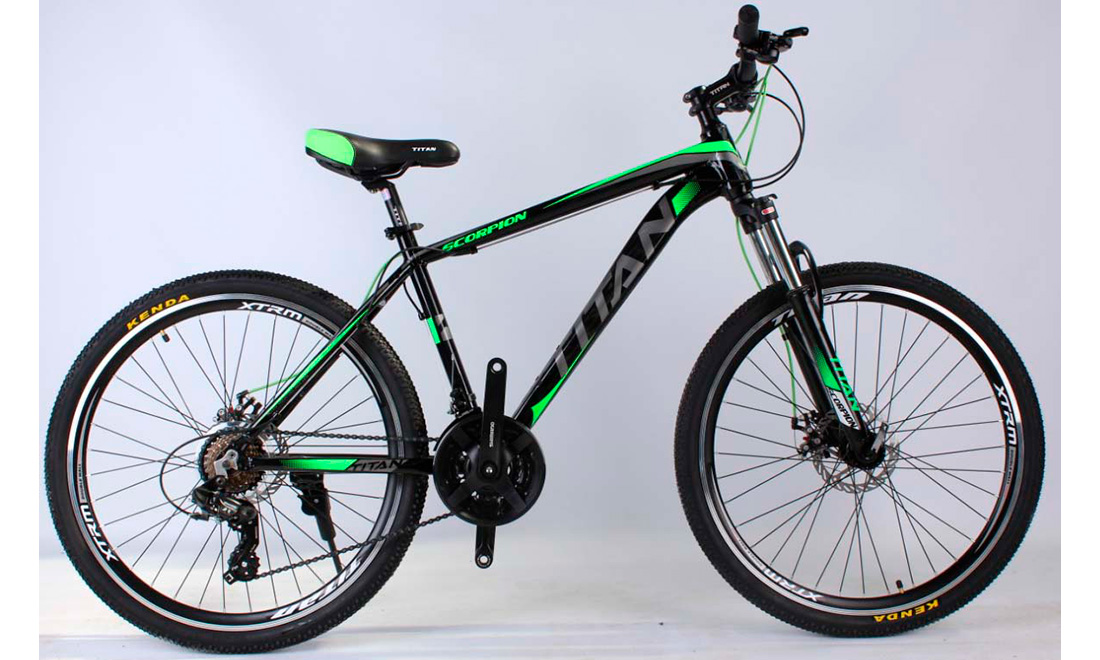 Фотография Велосипед Titan Scorpion 26" (2019) 2019 Черно-зеленый 